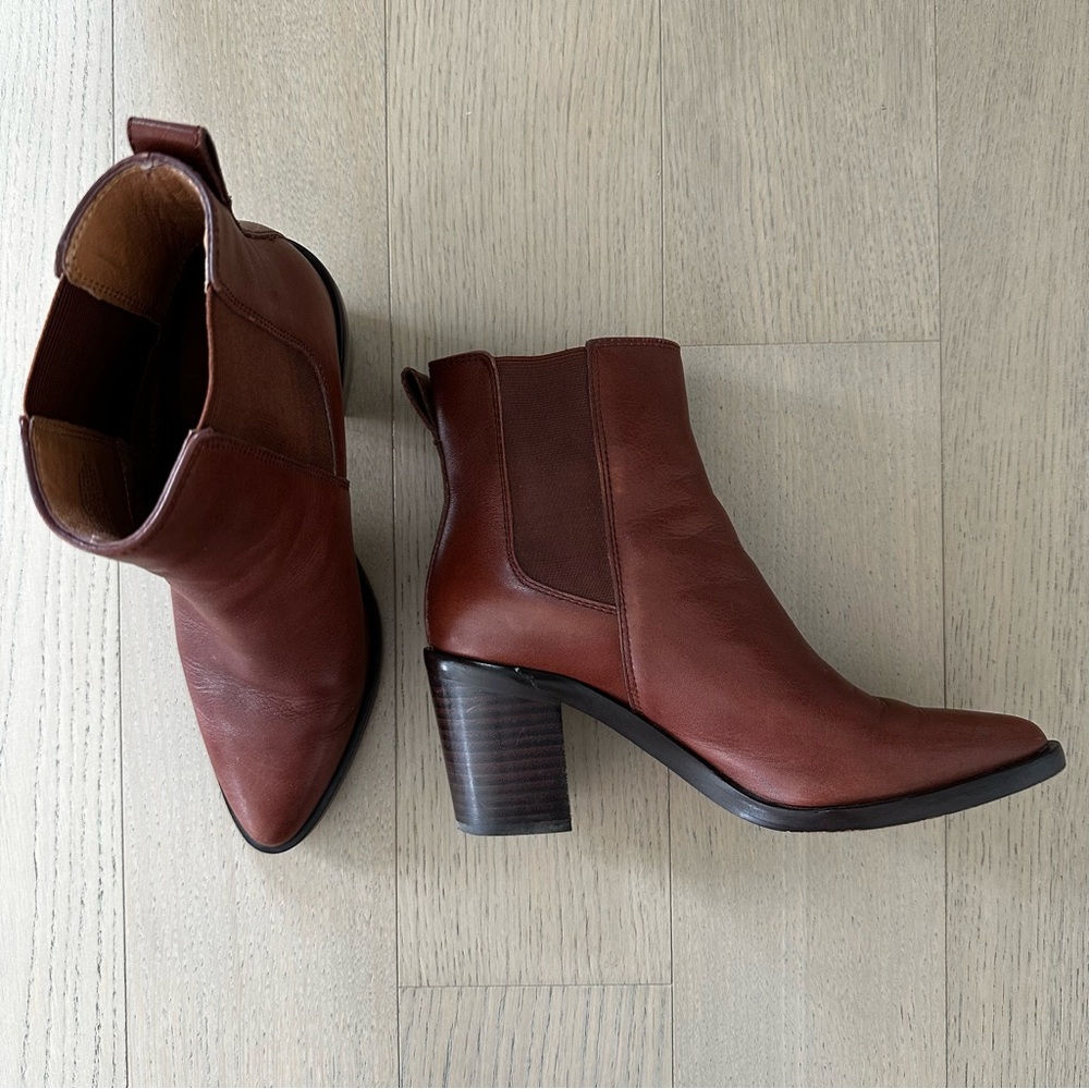Madewell Elspeth Chelsea Heel Boot | Apple Butter Medium Brown Preloved - Picture 3 of 13